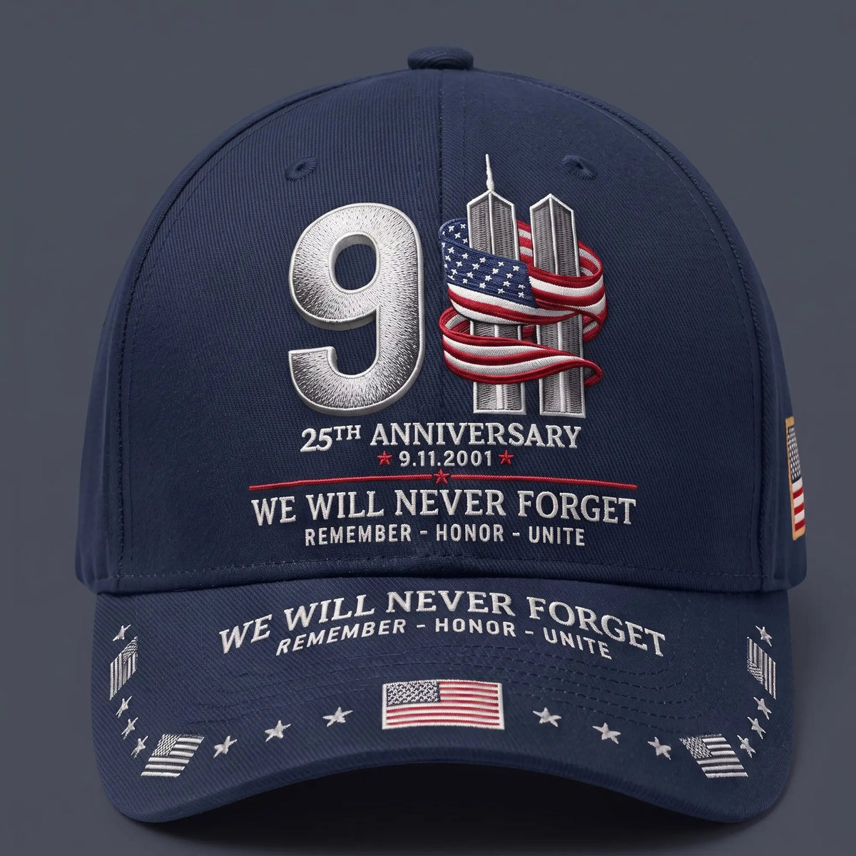 🧢9/11-es évfordulós emlék-baseballsapka: Soha ne felejtsük el – Uniszex, hazafias emléksapka 🧢
