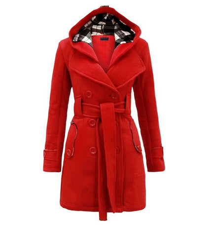 ✨🎀【S-3XL】Női középhosszú, kapucnis, meleg dzseki