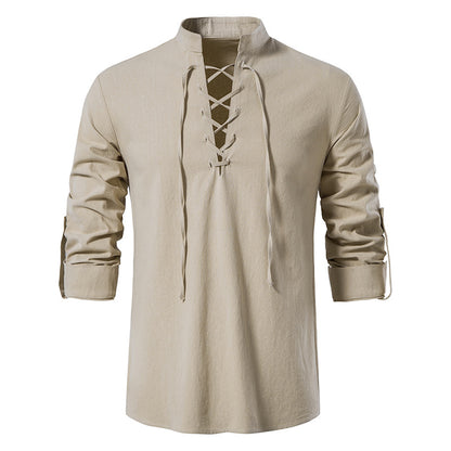 🌹【S-4XL】 férfi pamut és vászon ingek, laza és légáteresztő