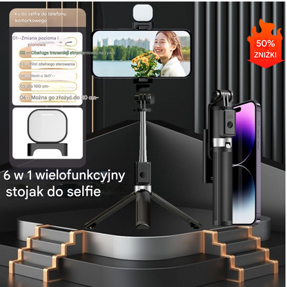 【1,7 m】 Wielofunkcyjny statyw do selfie 6 w 1