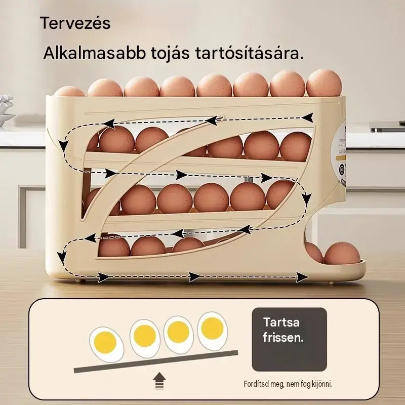 💥🥚Élelmiszeripari minőségű, csúsztatható tojástartó doboz