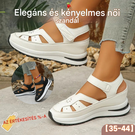 🔥🌸【35-44】Kényelmes női szandál, 2026-ös divat, kivágott sarokkal, valódi bőrből készült.