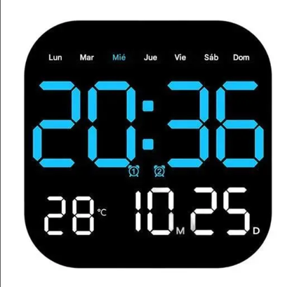 🕰️ Cyfrowy zegar do domu i biura o podwójnym zastosowaniu: Delikatnie Cię obudzi, pożegnaj się z uciążliwymi alarmami! Regulowana jasność, cicha praca w nocy. Posiada również wyświetlacz temperatury. 🌙