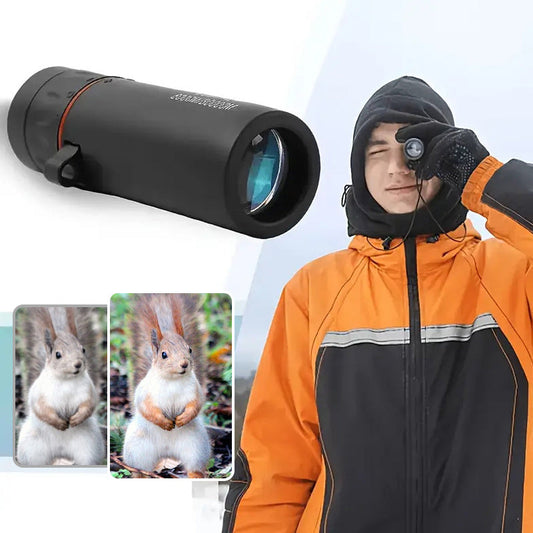 Hordozható kültéri monokuláris távcső - 30x25 nagyfelbontású, okostelefon-adapterrel kalandokhoz.